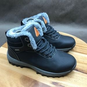 Mishansha Boots Womens Size EU 42 US 10.5 Winter Warm Black Lined Hiking Outdoor